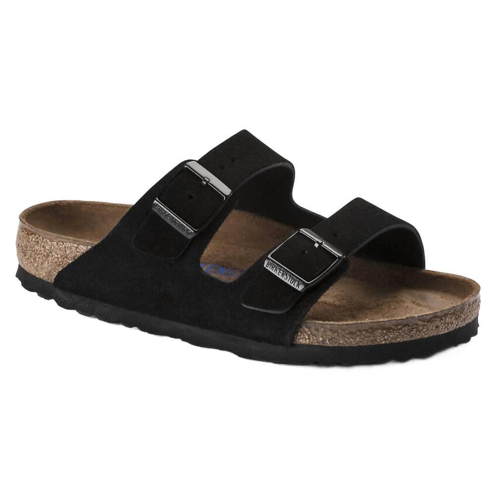 NEW BIRKENSTOCK unisex - arizona soft footbed suede leather sandals in black